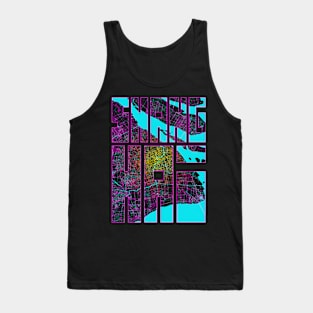 Shanghai, China City Map Typography - Neon Tank Top